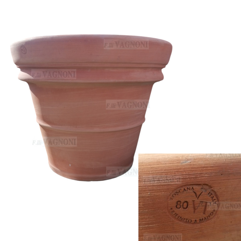 VASO LISCIO D.BORDO CM. 80 IN TERRACOTTA TOSCANA